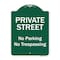 Signmission Private Street No Parking Or Trespassing Heavy-Gauge Aluminum Sign, 24" x 18", GW-1824-9771 A-DES-GW-1824-9771 - alternate 1